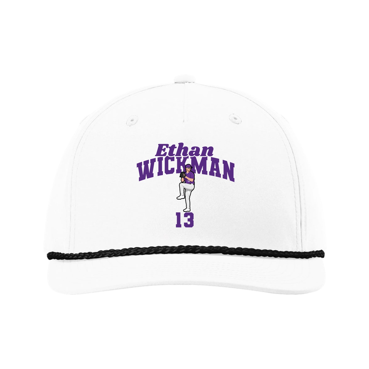 Five-Panel Classic Rope Cap — Signature Arch in White