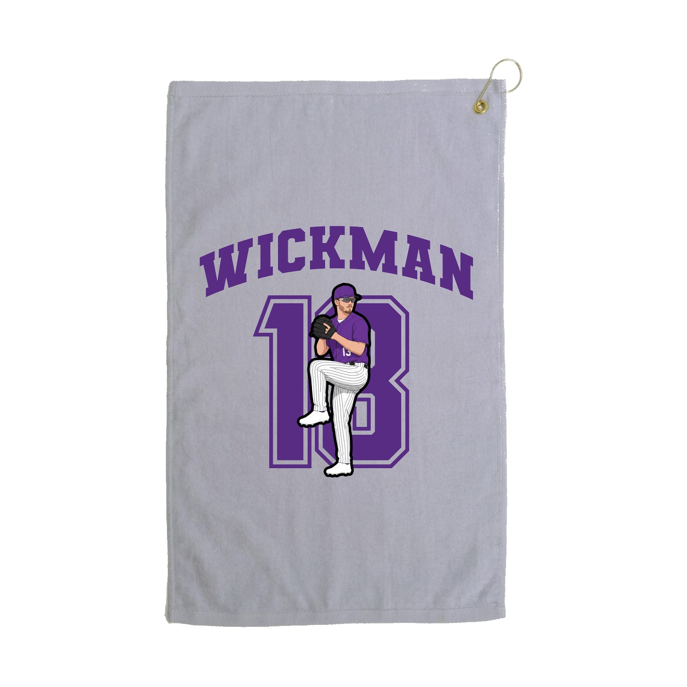 Golf Towel — Number in Grey
