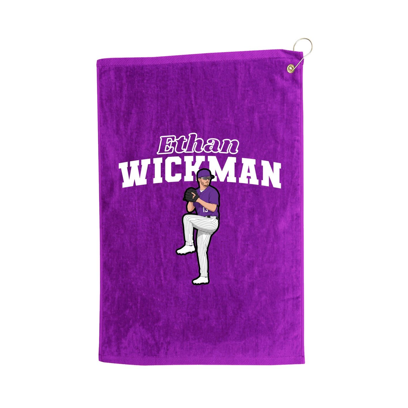 Golf Towel — Name Arch in Purple