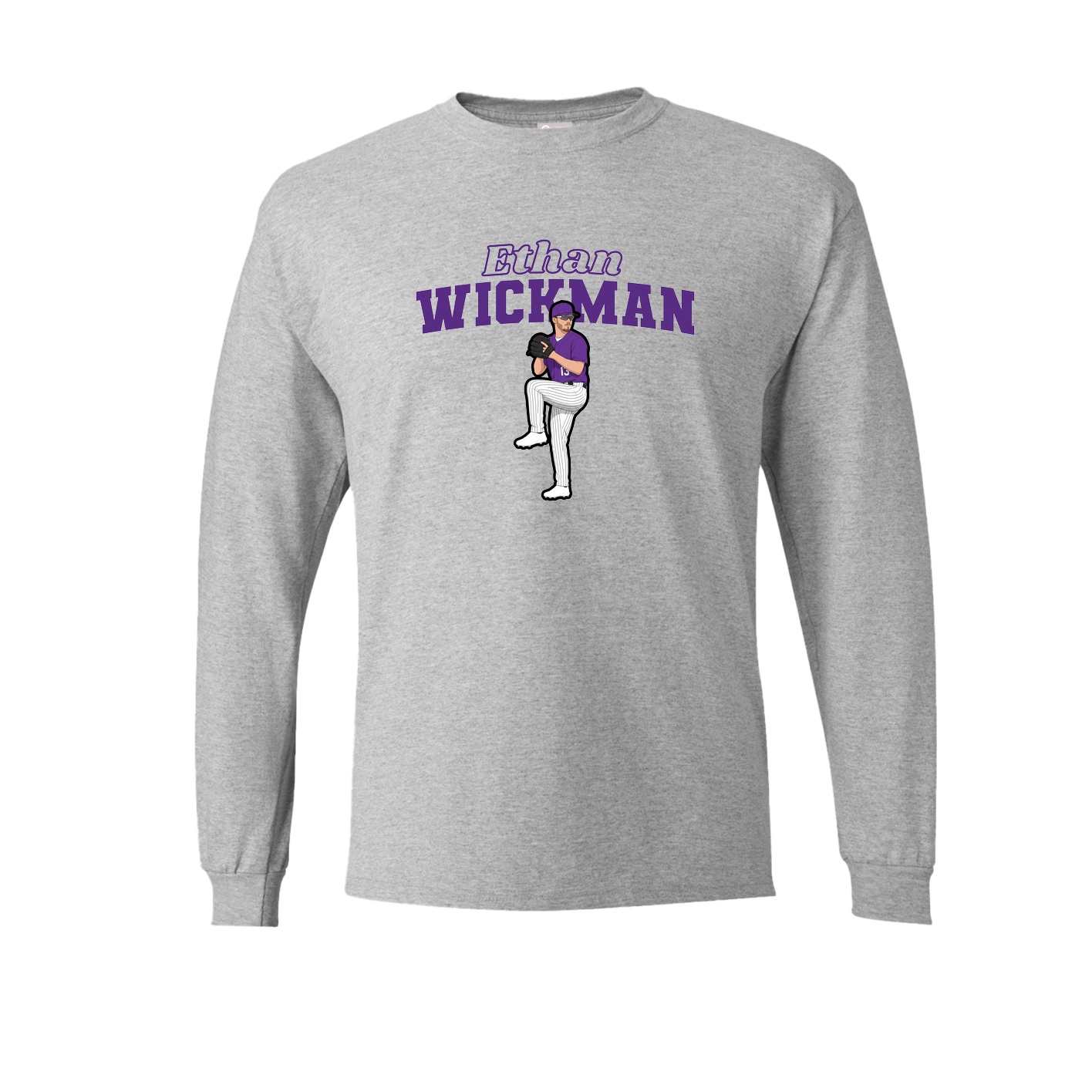 Long Sleeve Tee — Name Arch in Grey