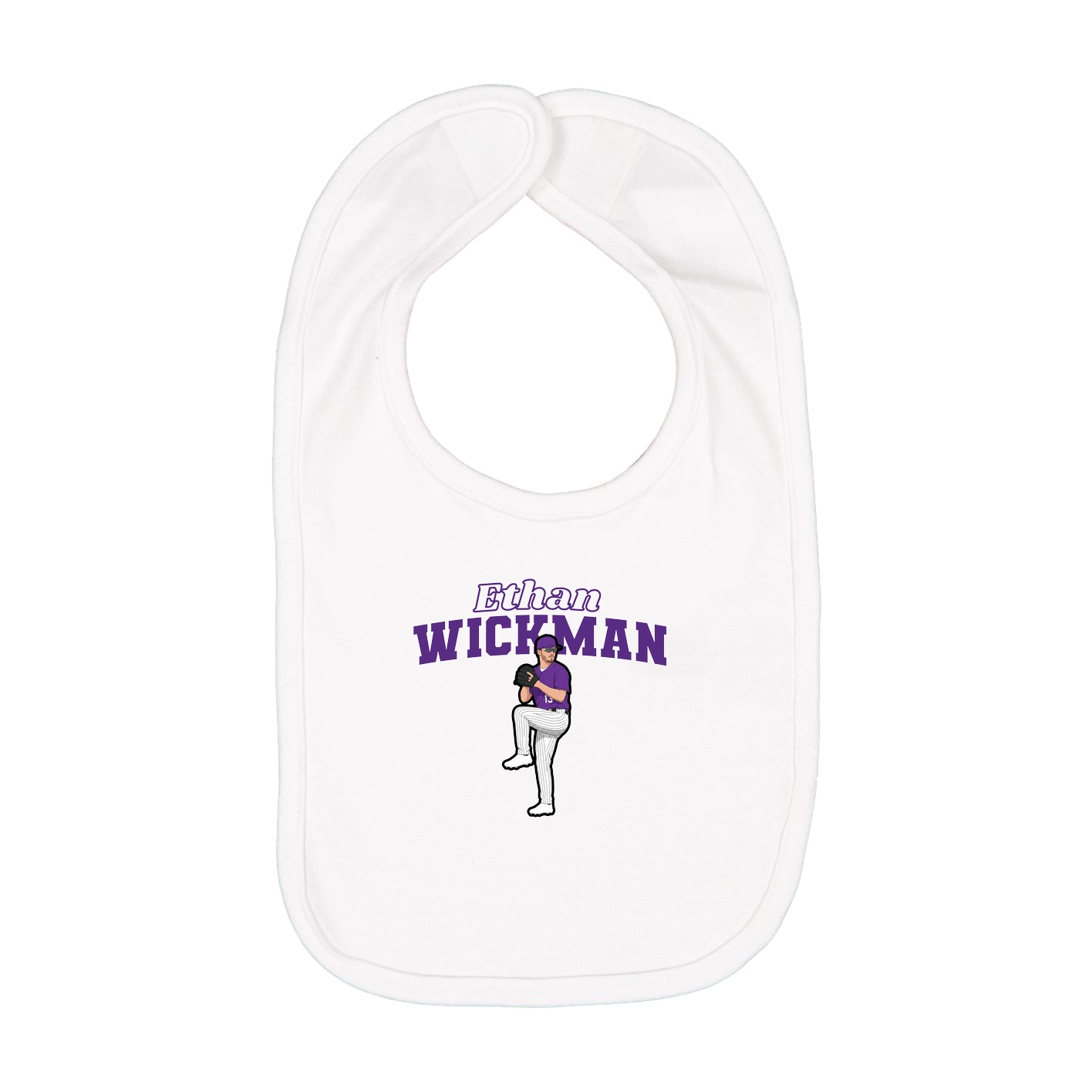 Infant Bib — Name Arch in White
