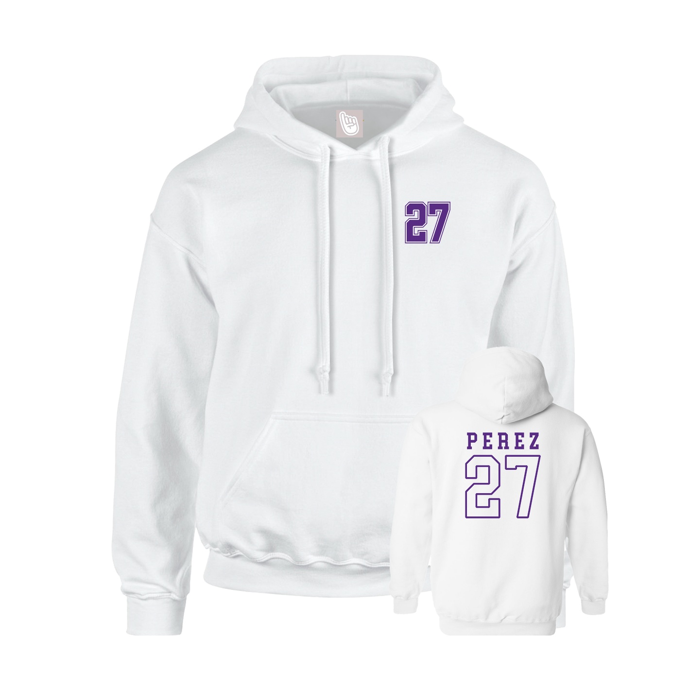 Youth Hoodie — Chest Back in White