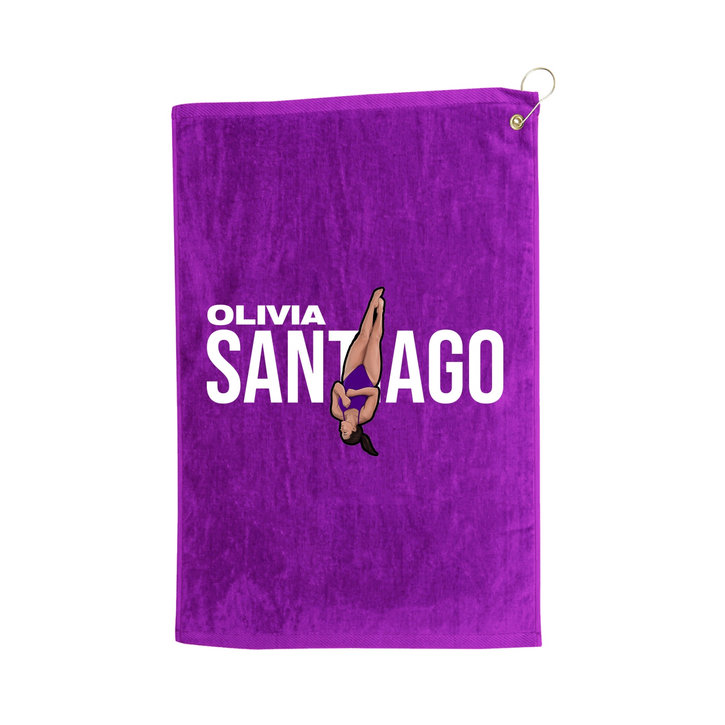 Golf Towel — Player Name in Purple