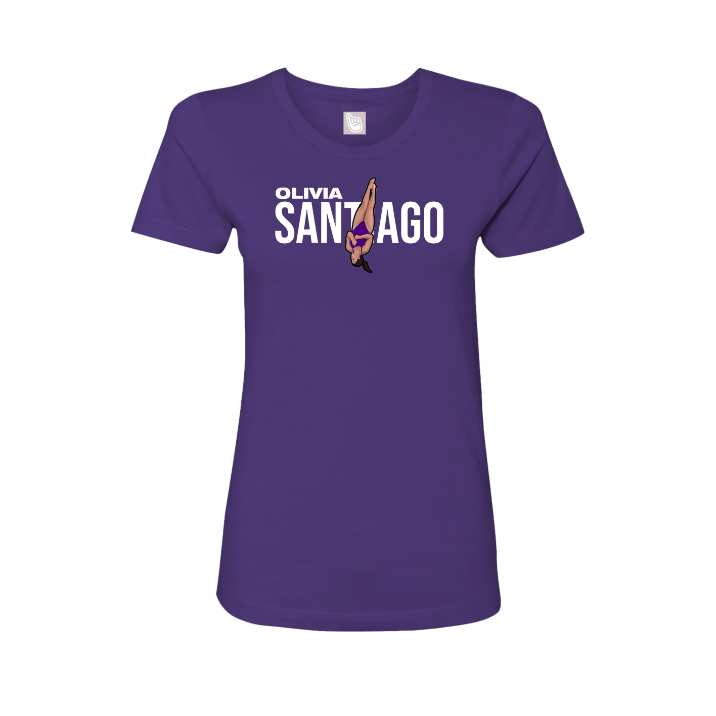 Fitted Women's Tee — Player Name in Purple