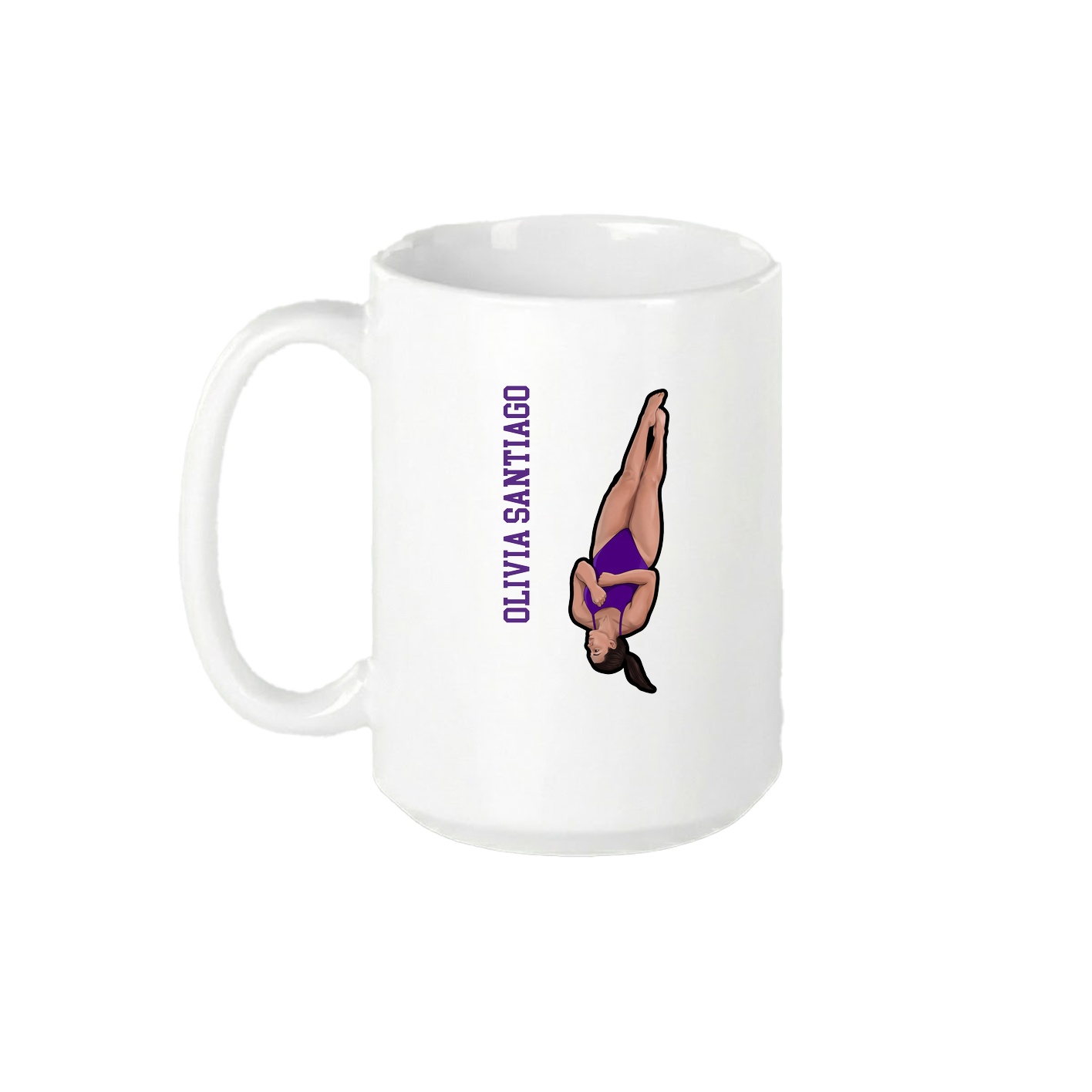 15oz Coffee Mug — Name Vertical in White