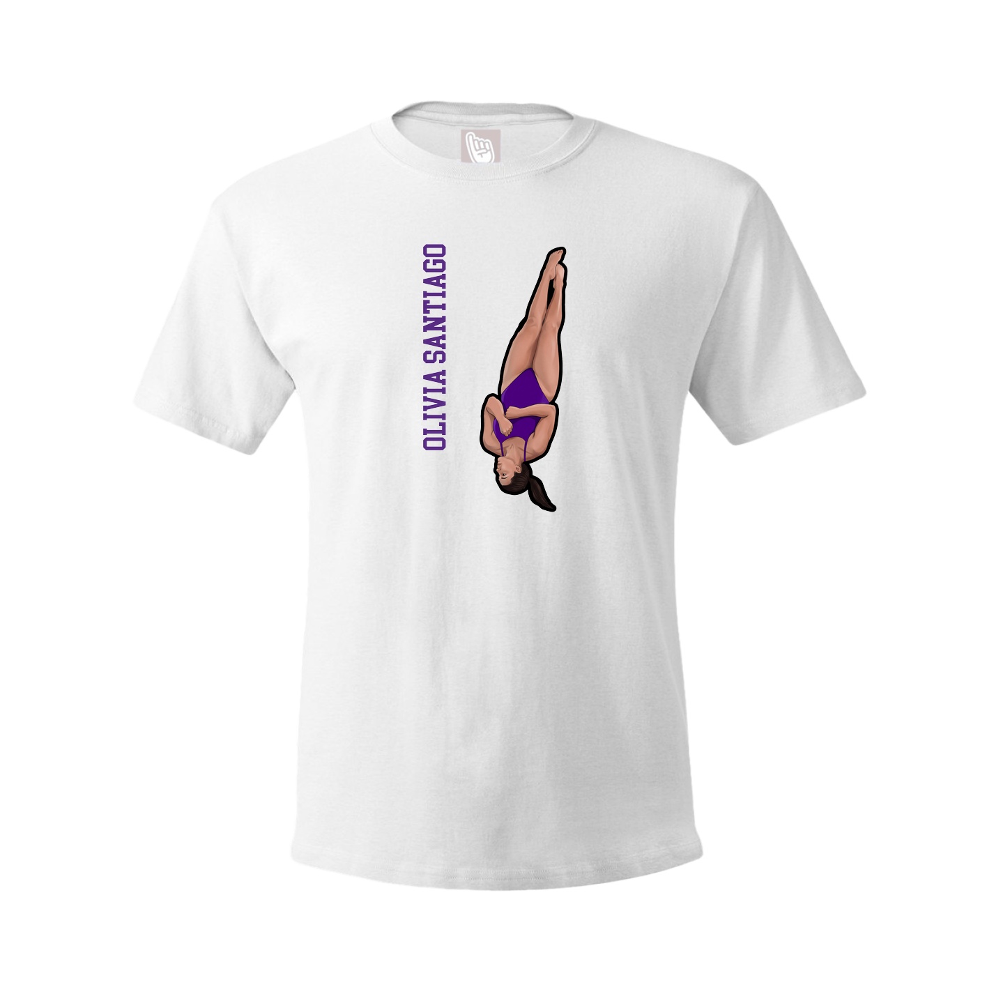 Youth Tee — Name Vertical in White