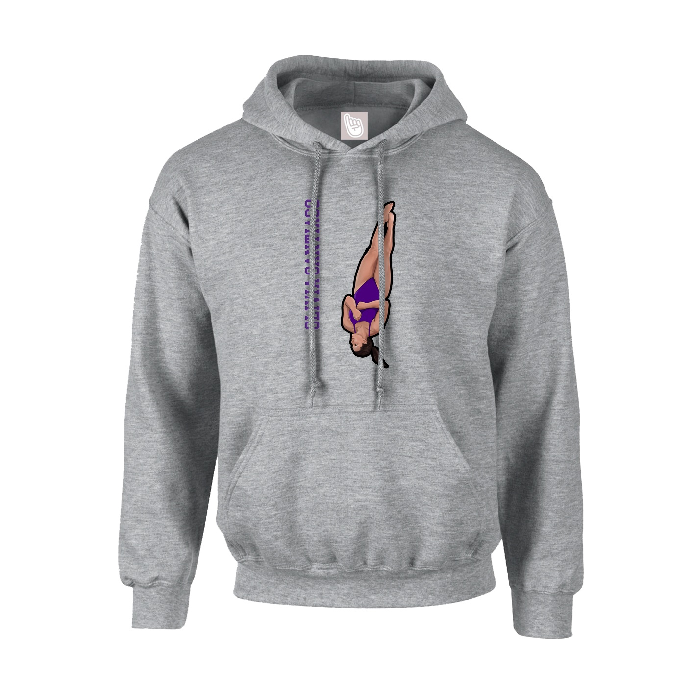 Youth Hoodie — Name Vertical in Grey