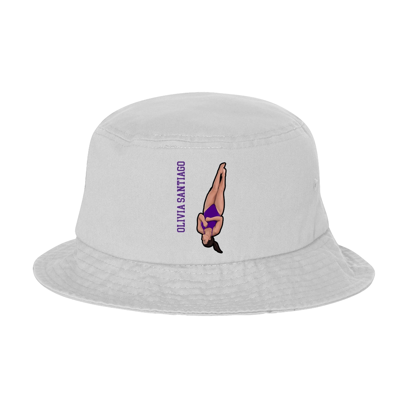 Bucket Cap — Name Vertical in White