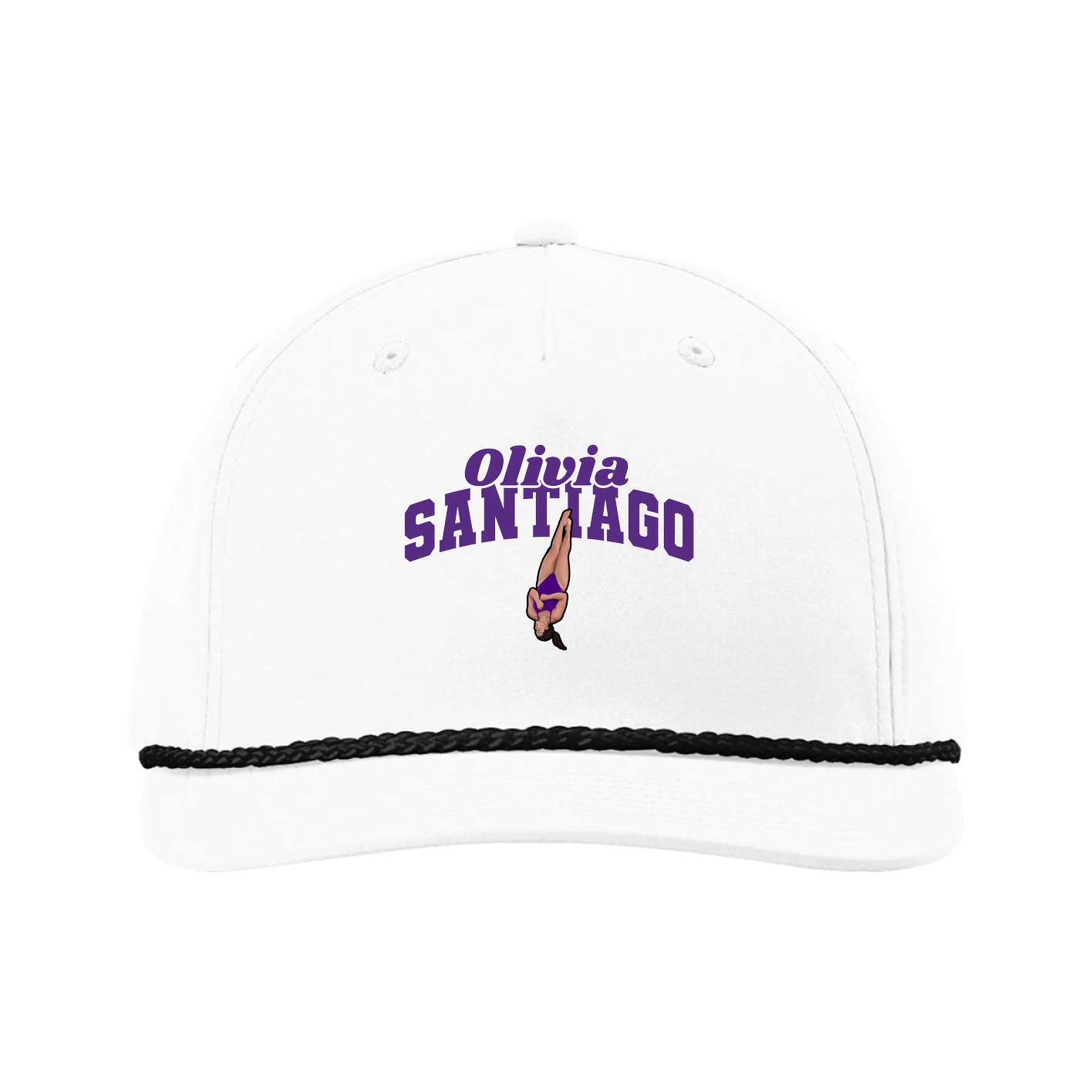 Five-Panel Classic Rope Cap — Signature Arch in White