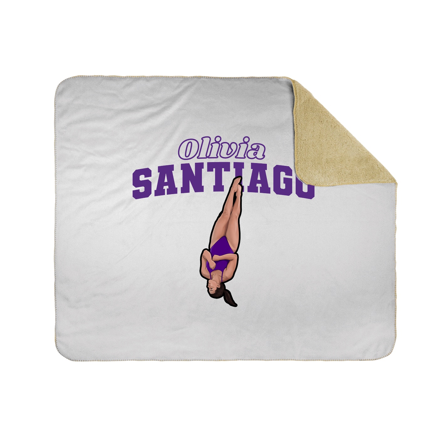 Throw Blanket — Name Arch in White