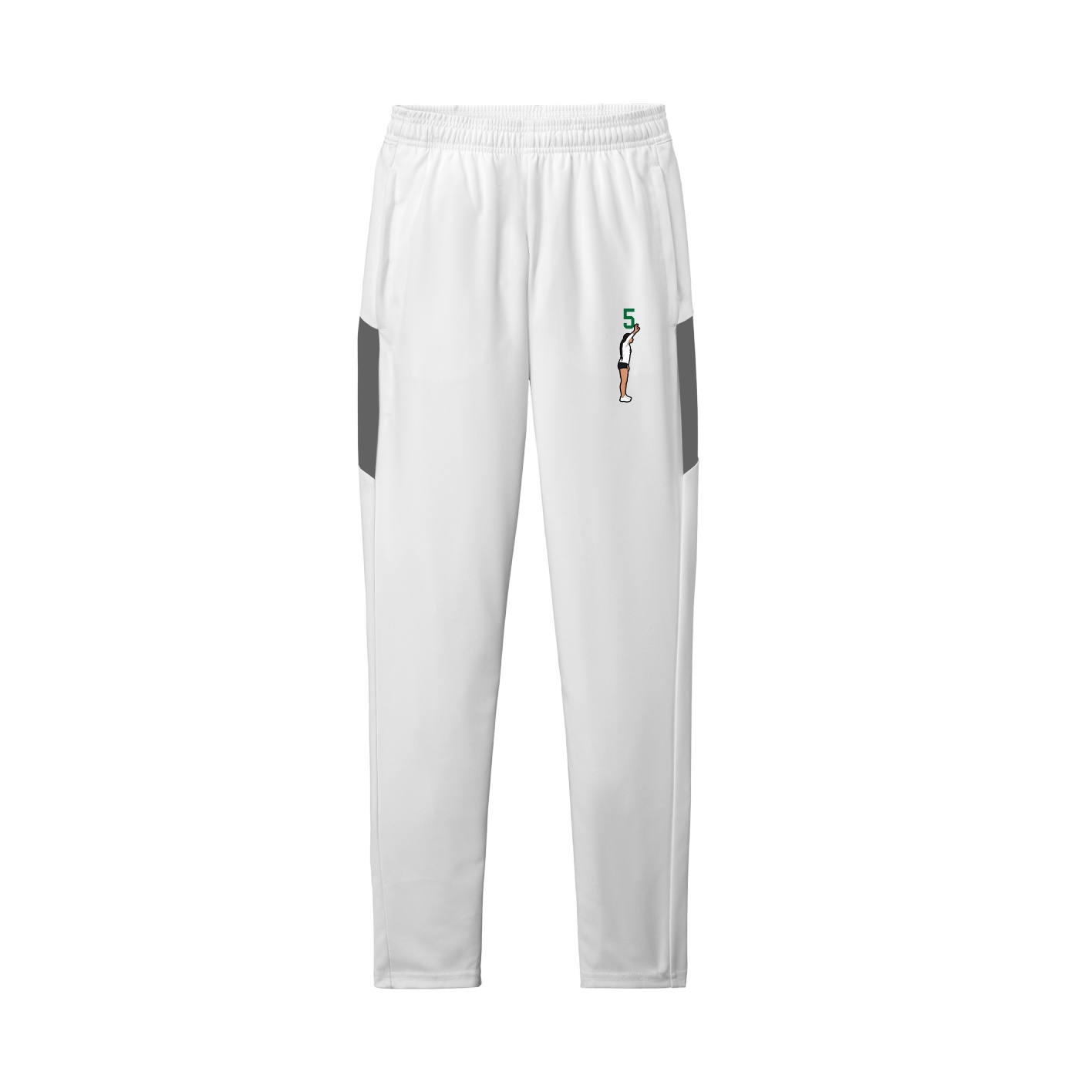 Team Travel Pant — Number Top in White/Grey