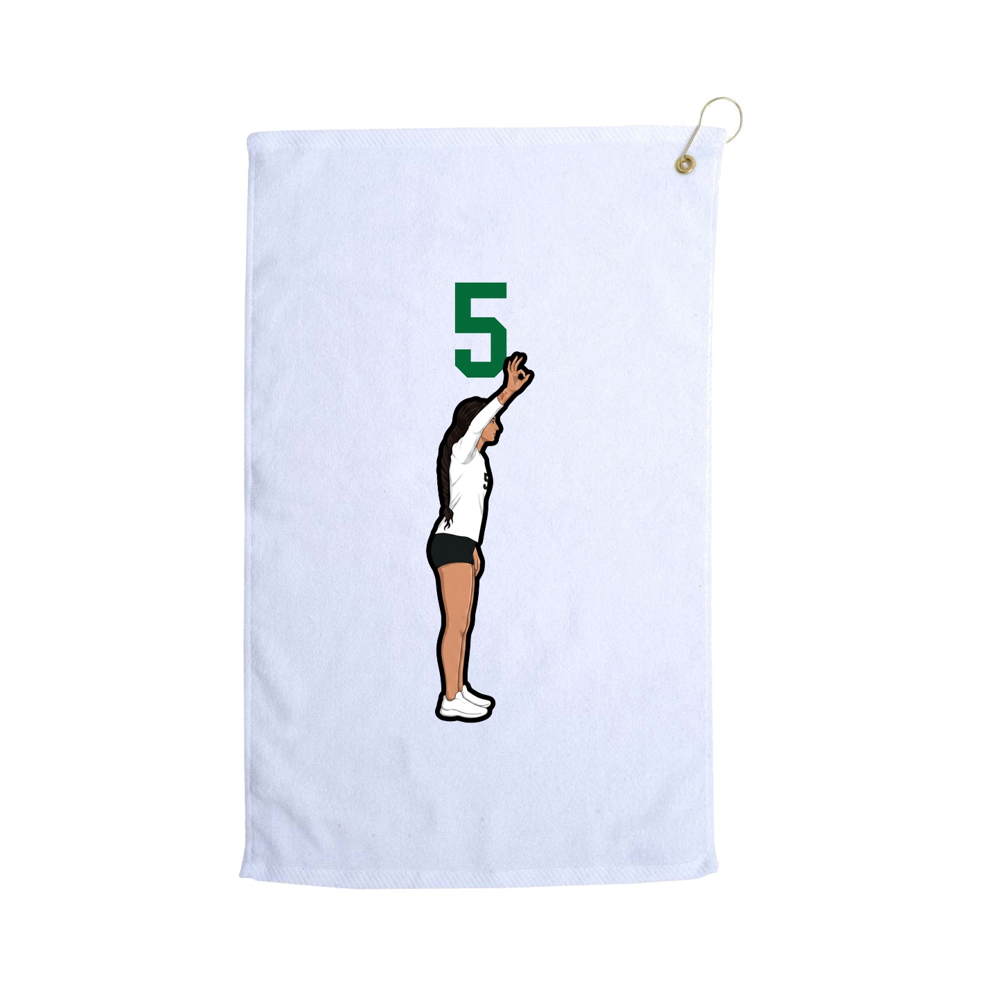 Golf Towel — Number Top in White