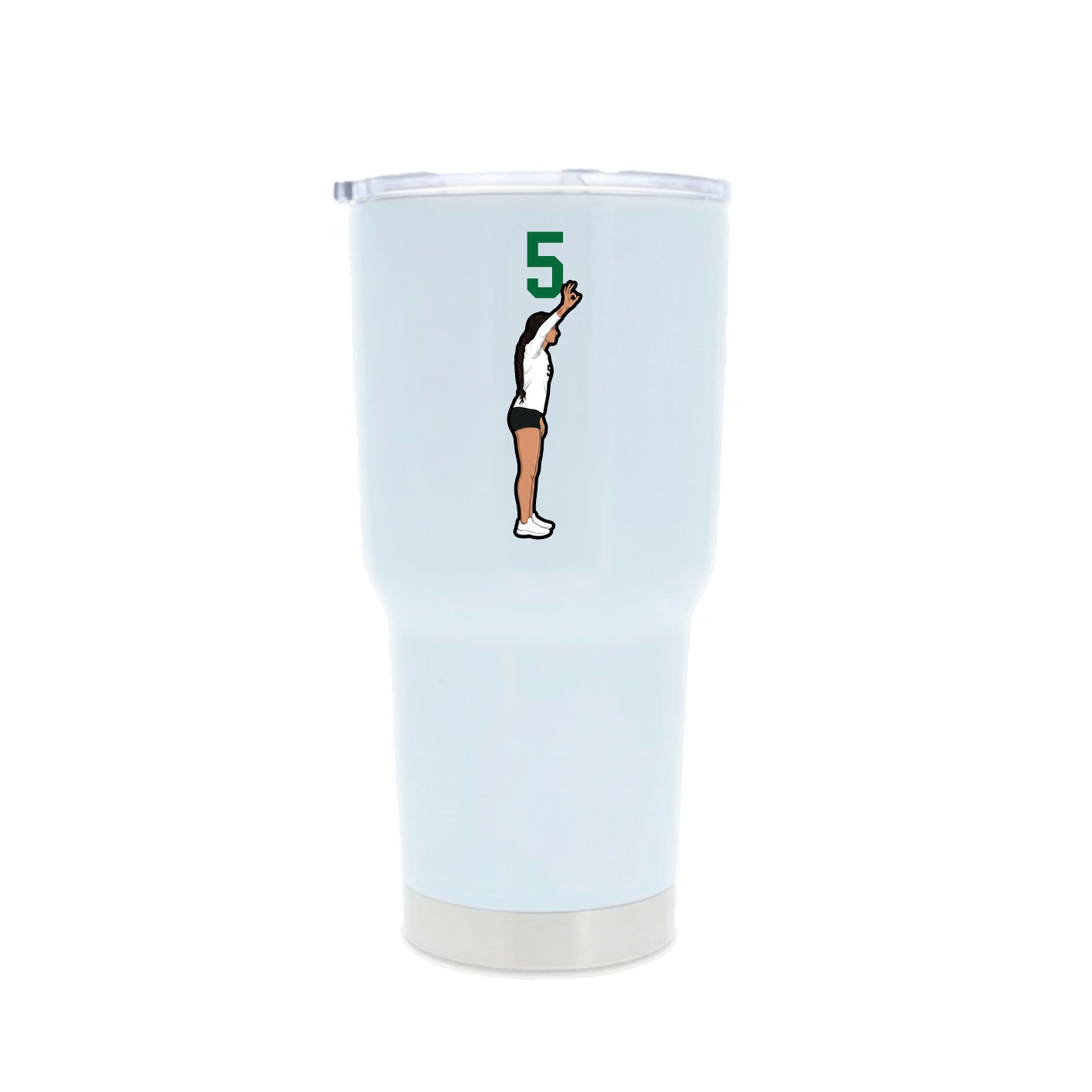30oz Stainless Steel Tumbler — Number Top in White