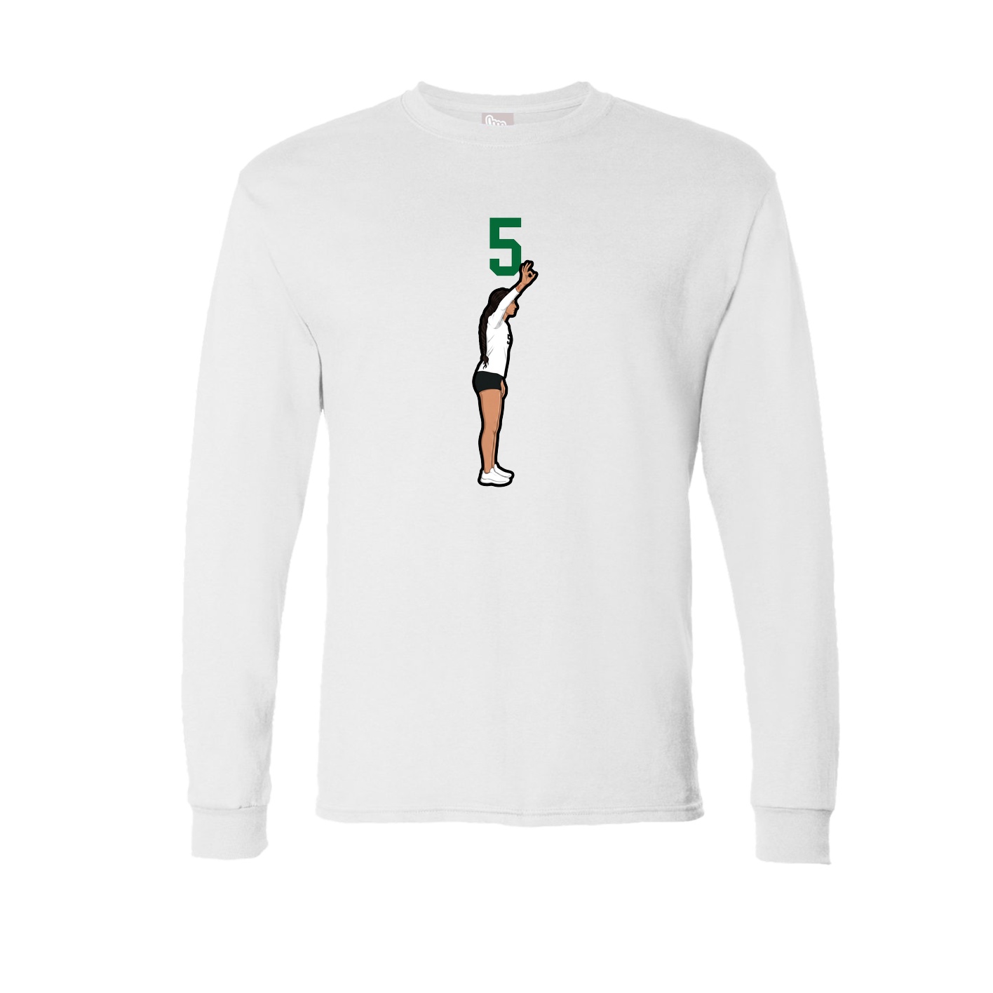 Long Sleeve Tee — Number Top in White