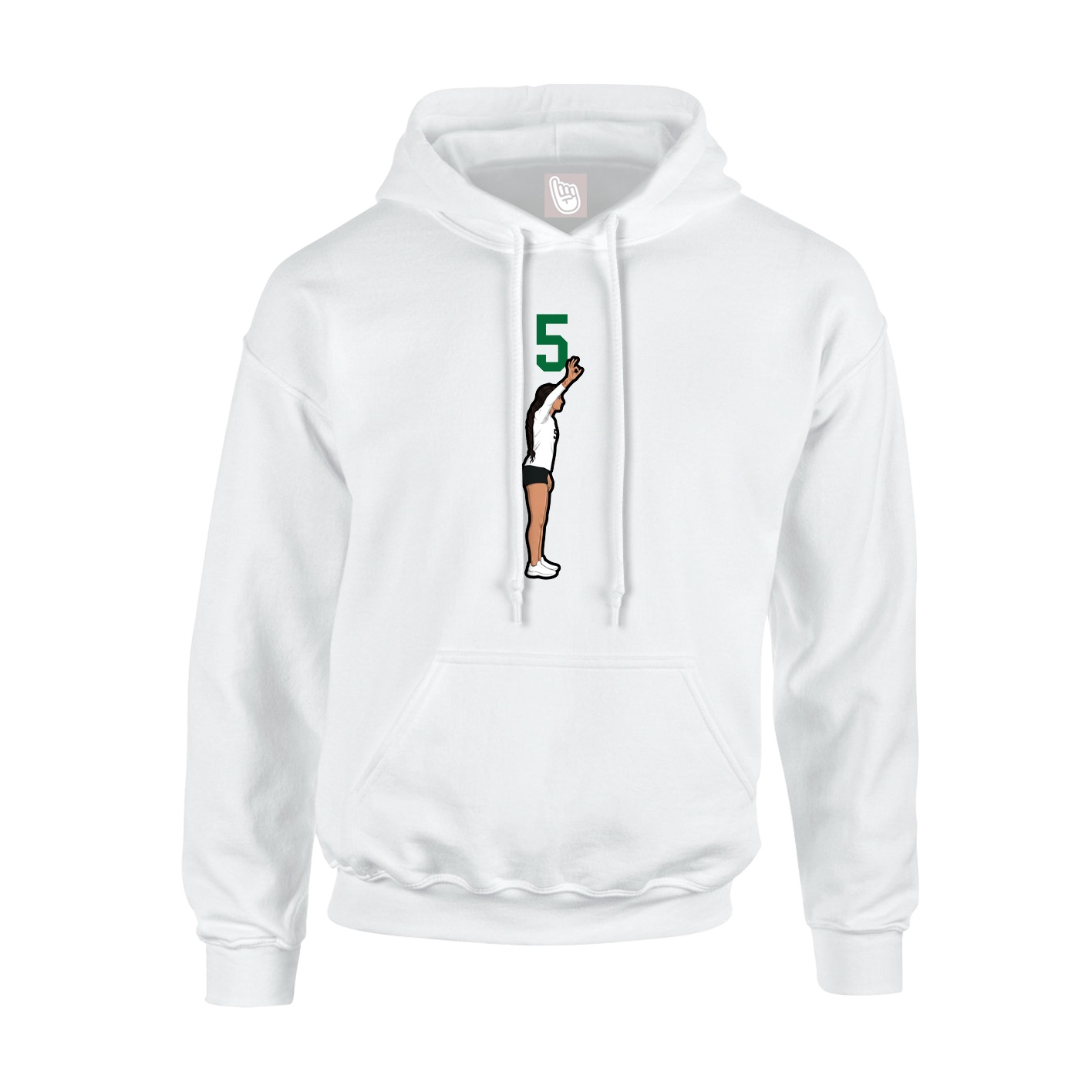 Youth Hoodie — Number Top in White