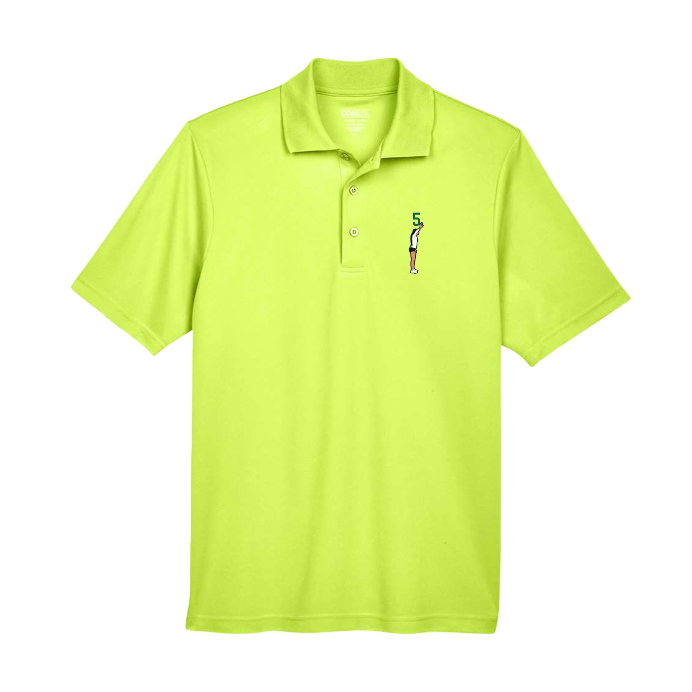 Performance Polo — Number Top in Yellow