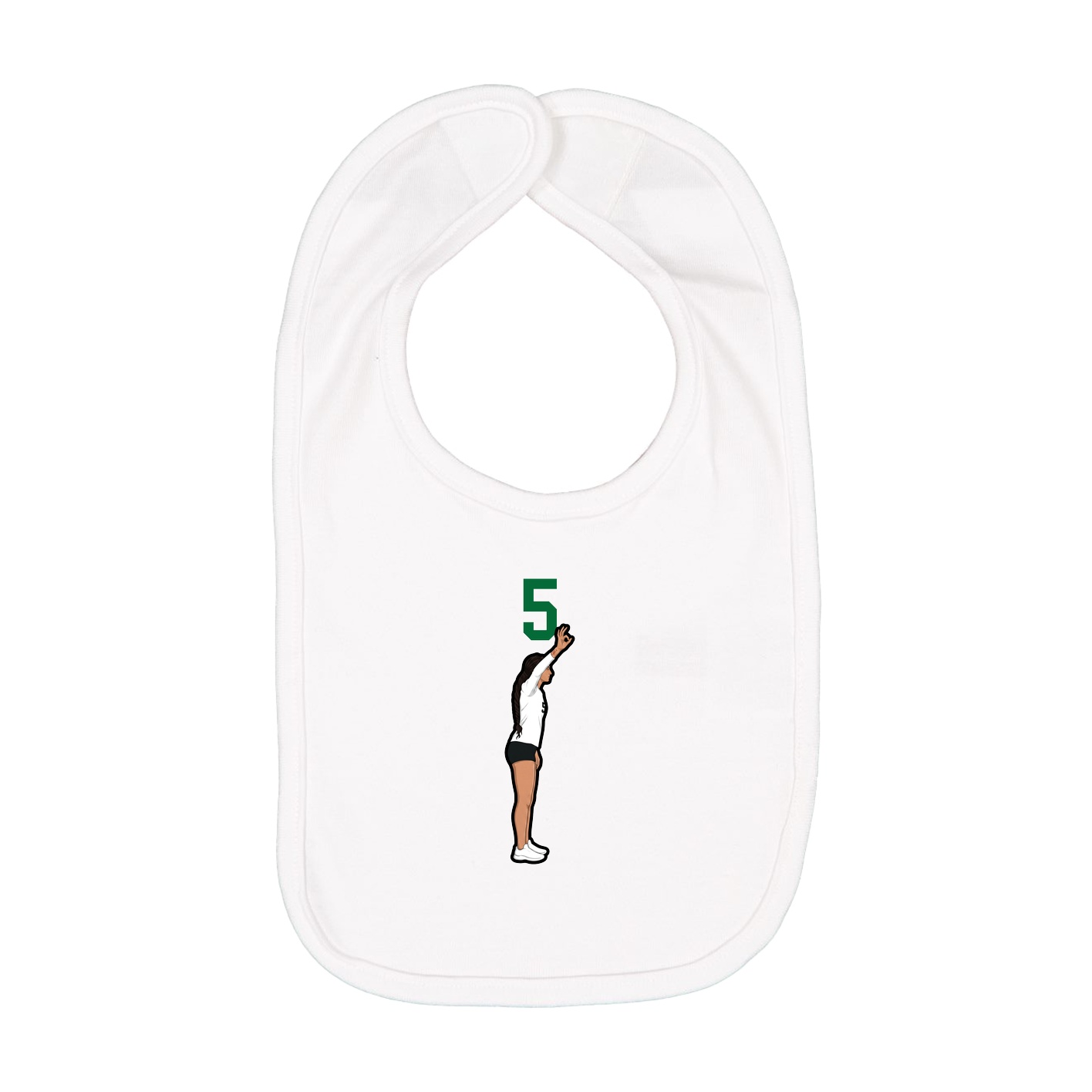 Infant Bib — Number Top in White