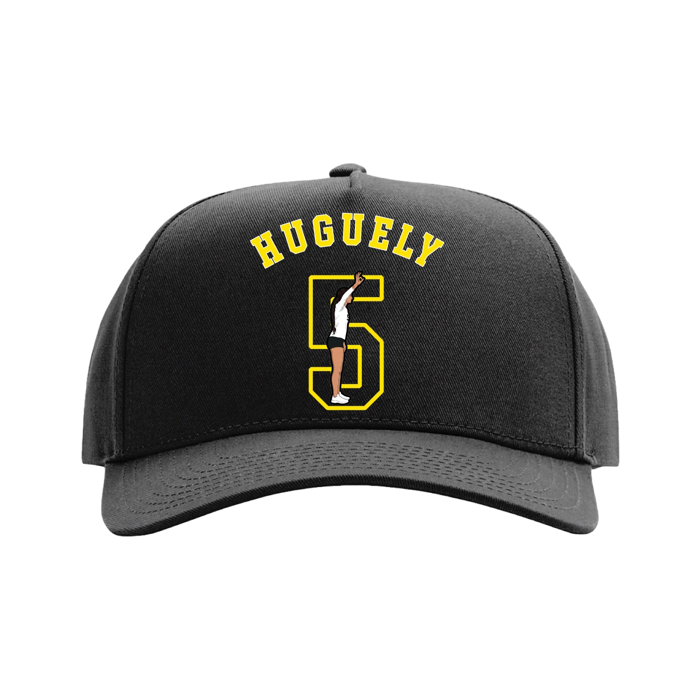 Full Fabric Five-Panel Champ Cap — Shirsey Arch in Black