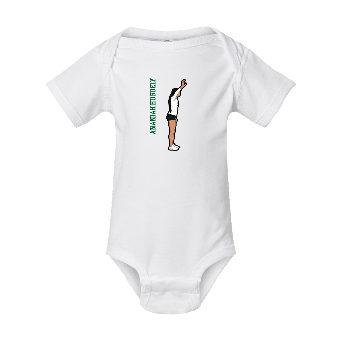 Baby Onesie — Name Vertical in White