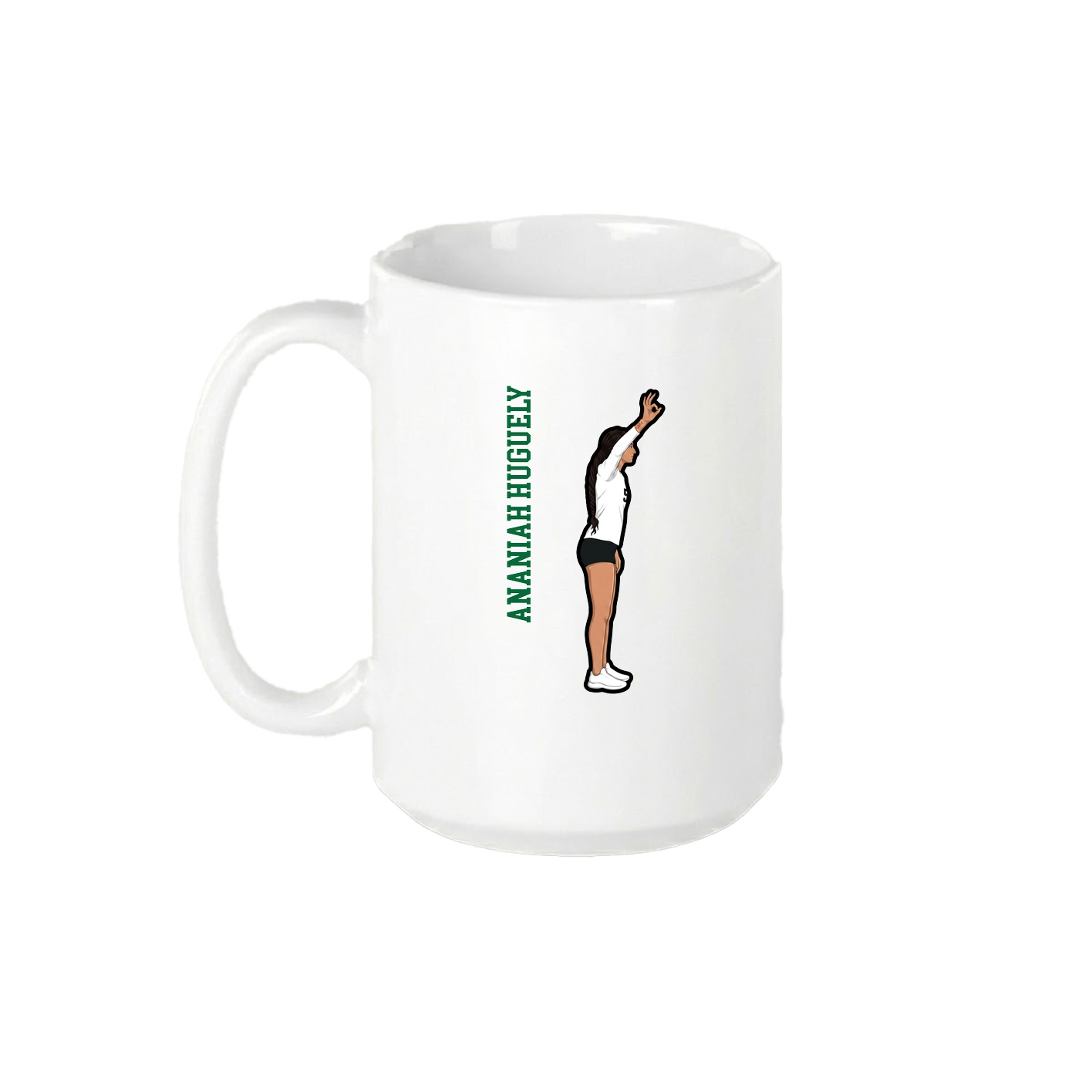 15oz Coffee Mug — Name Vertical in White