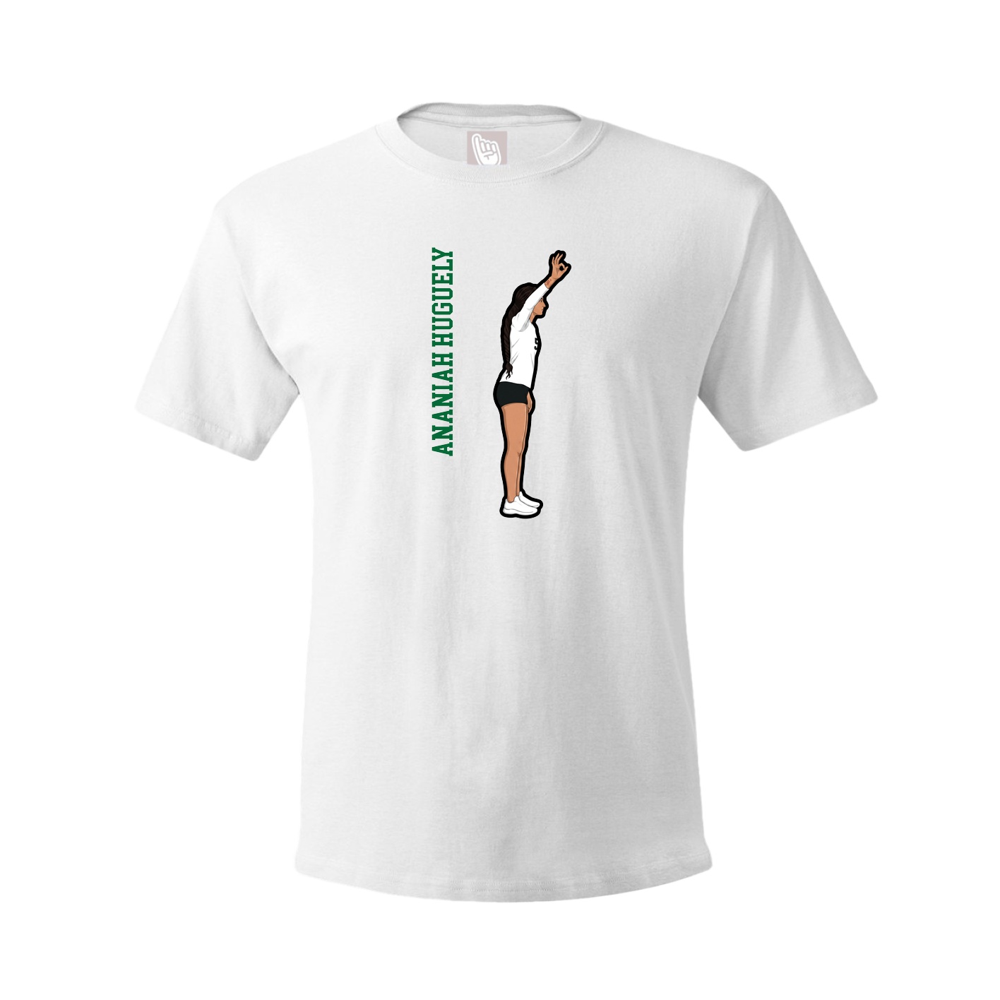 Tee — Name Vertical in White
