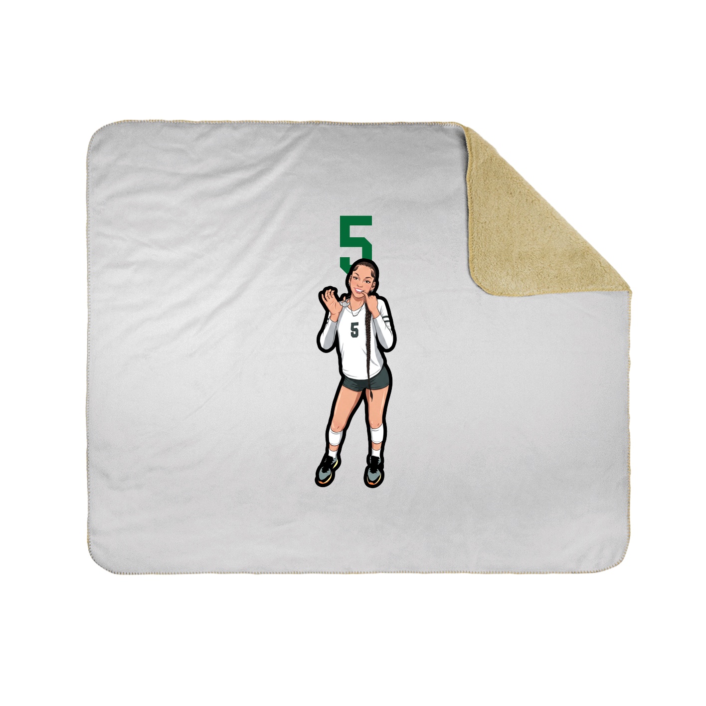 Throw Blanket — Number Top in White
