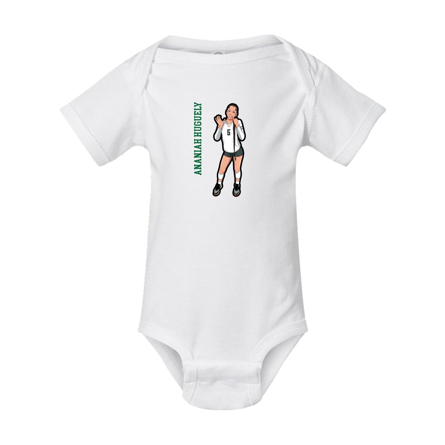 Baby Onesie — Name Vertical in White