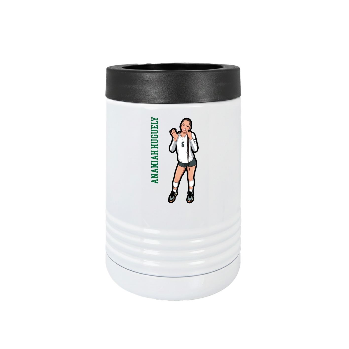 Beverage Holder — Name Vertical in White