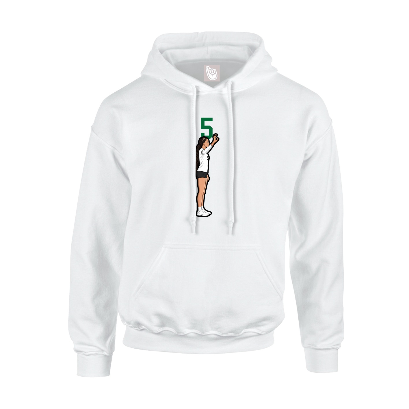 Hoodie — Number Top in White
