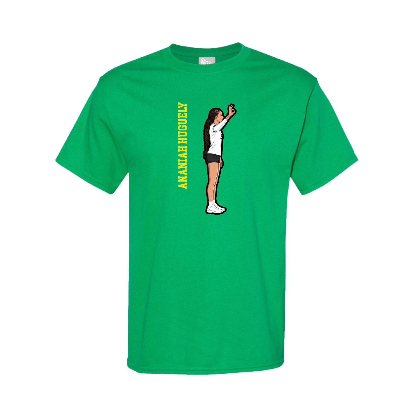 Tee — Name Vertical in Green