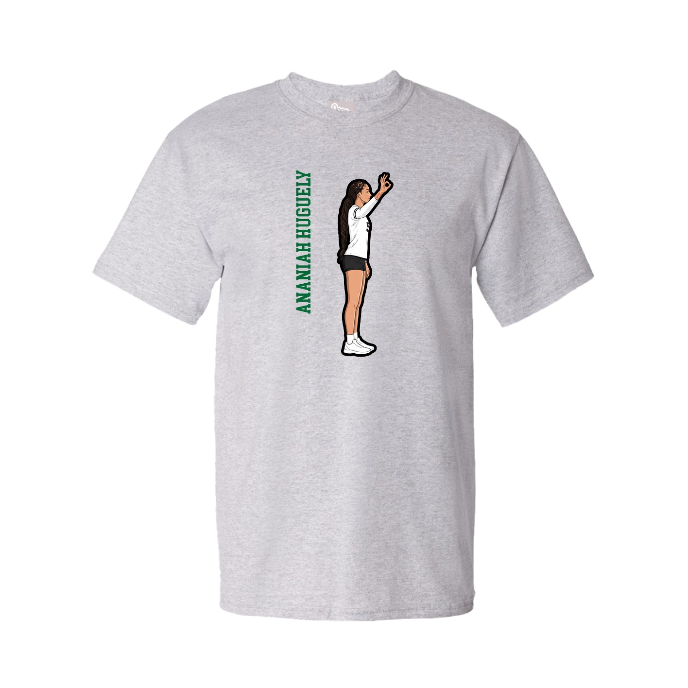 Tee — Name Vertical in Grey