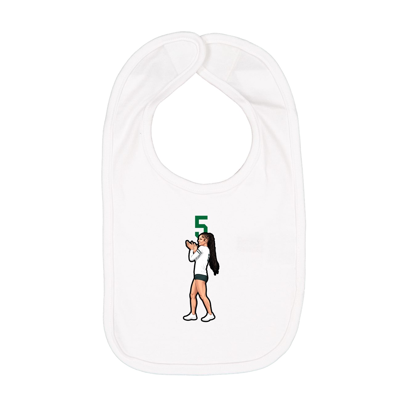 Infant Bib — Number Top in White