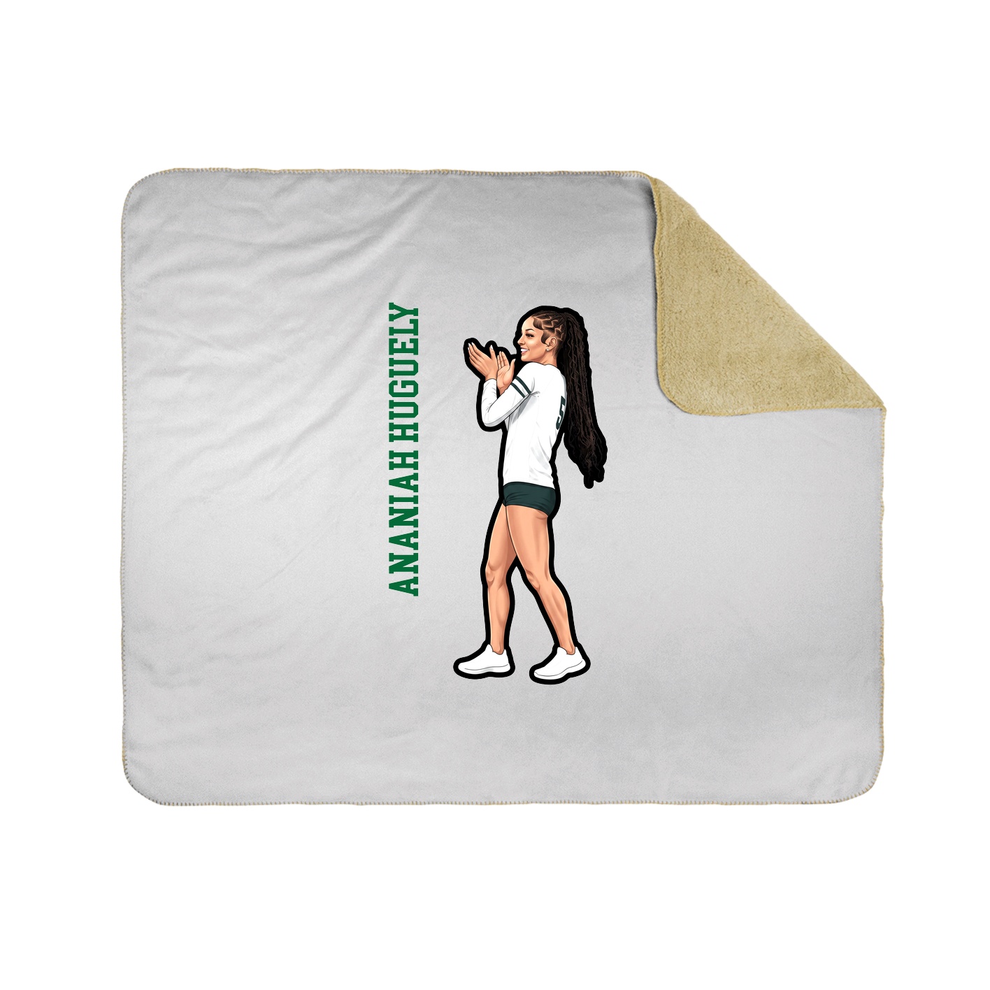Throw Blanket — Name Vertical in White