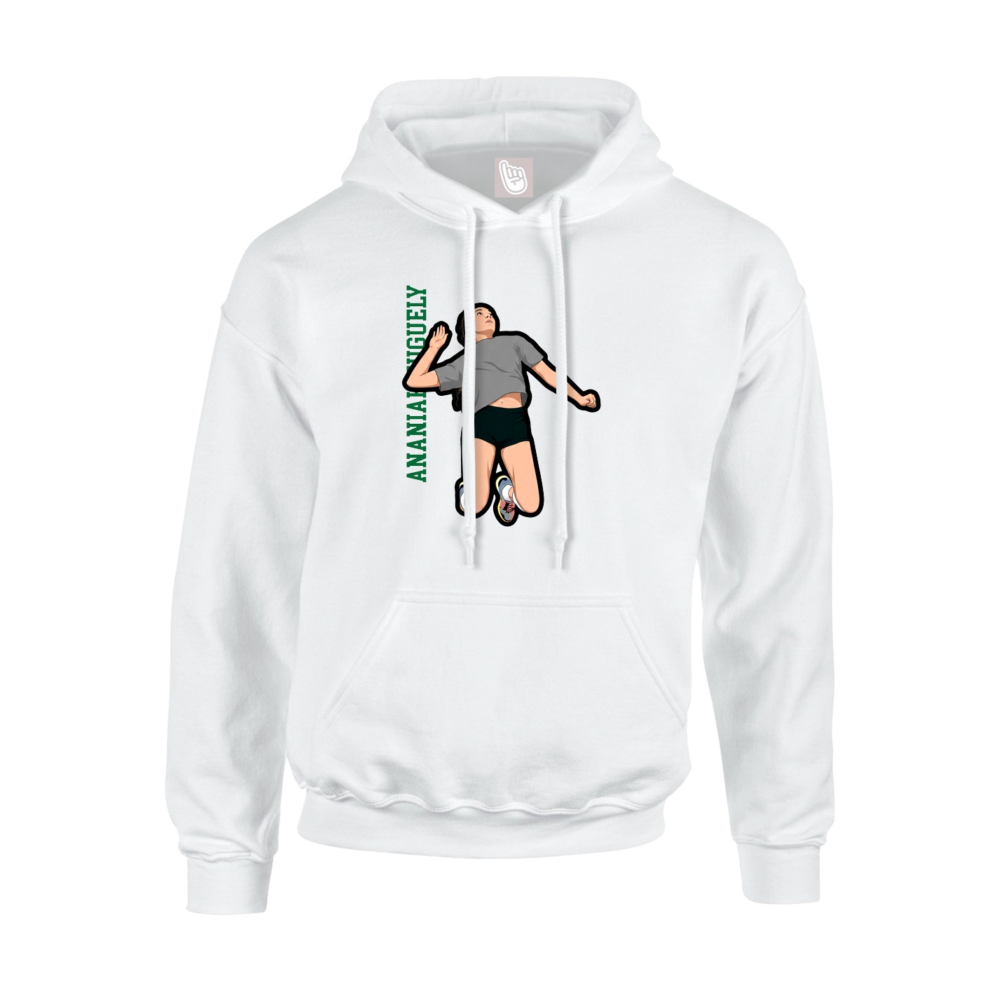 Hoodie — Name Vertical in White