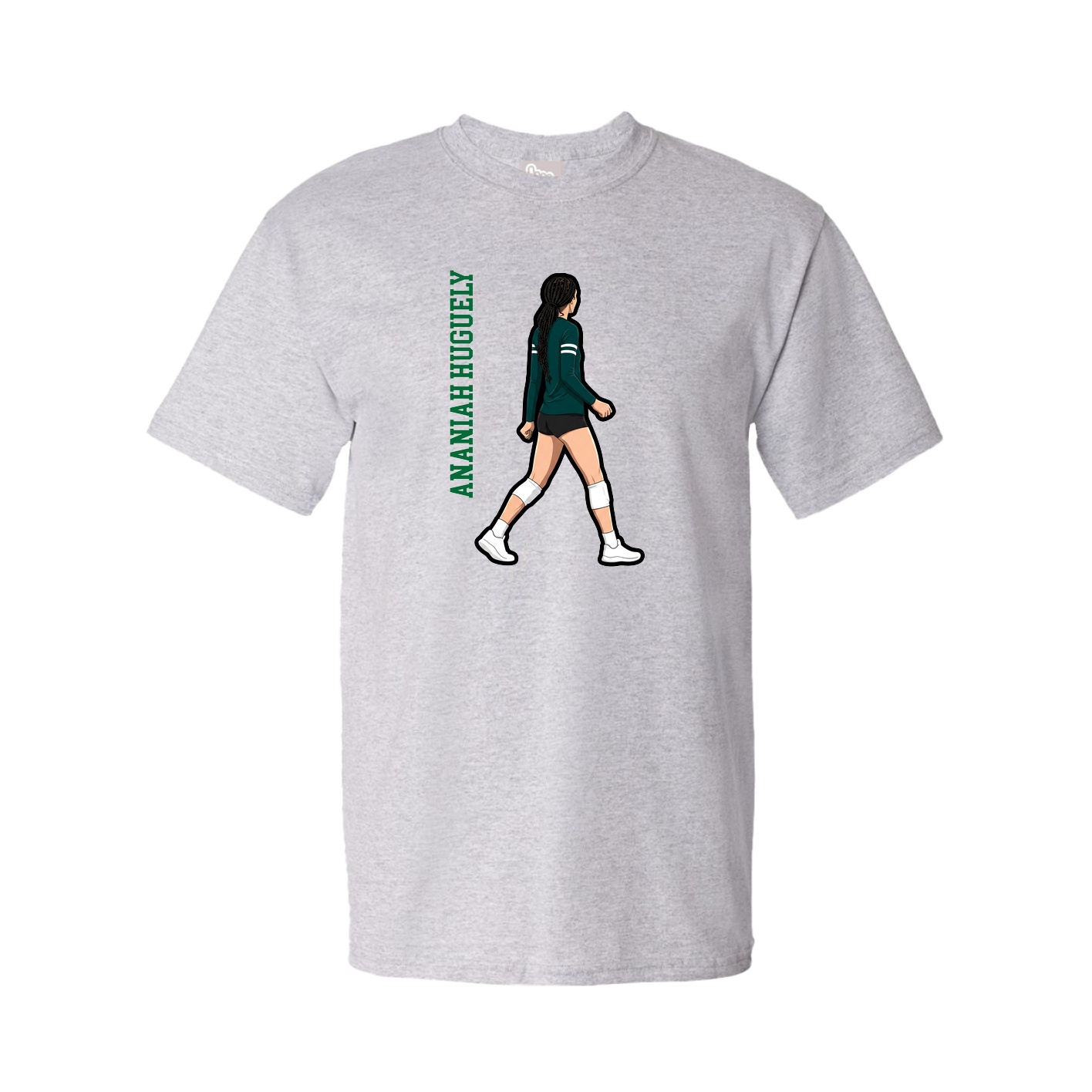 Youth Tee — Name Vertical in Grey
