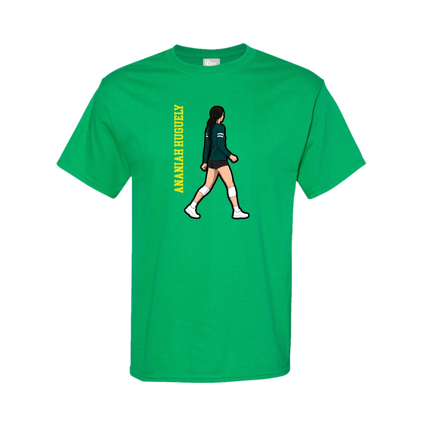 Youth Tee — Name Vertical in Green