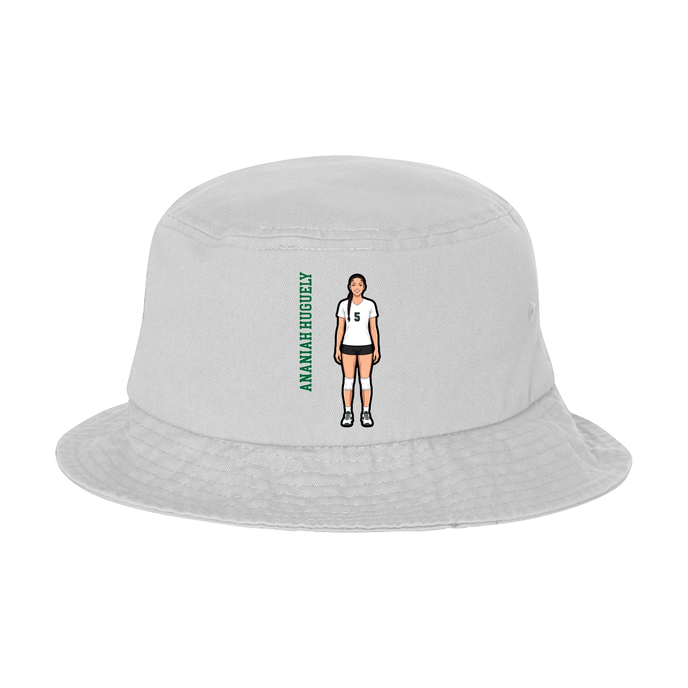 Bucket Cap — Name Vertical in White