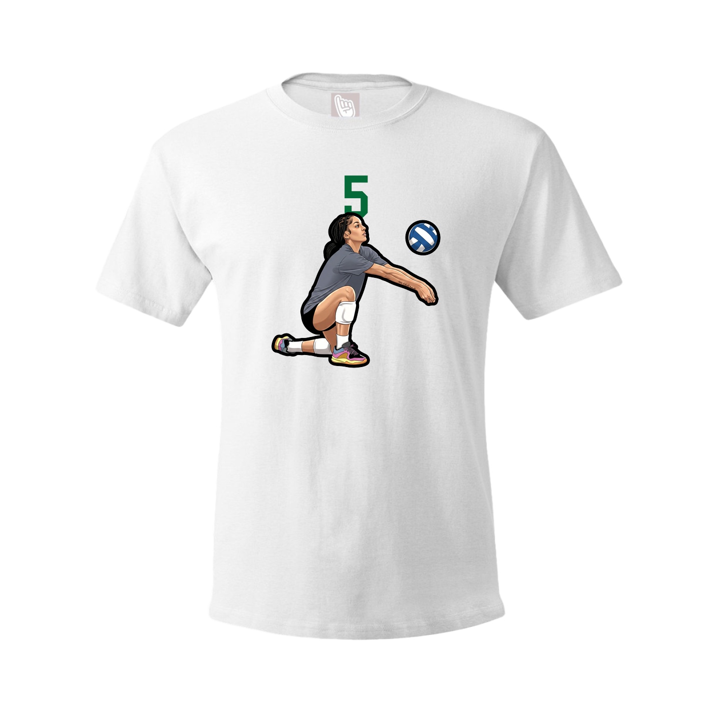 Youth Tee — Number Top in White