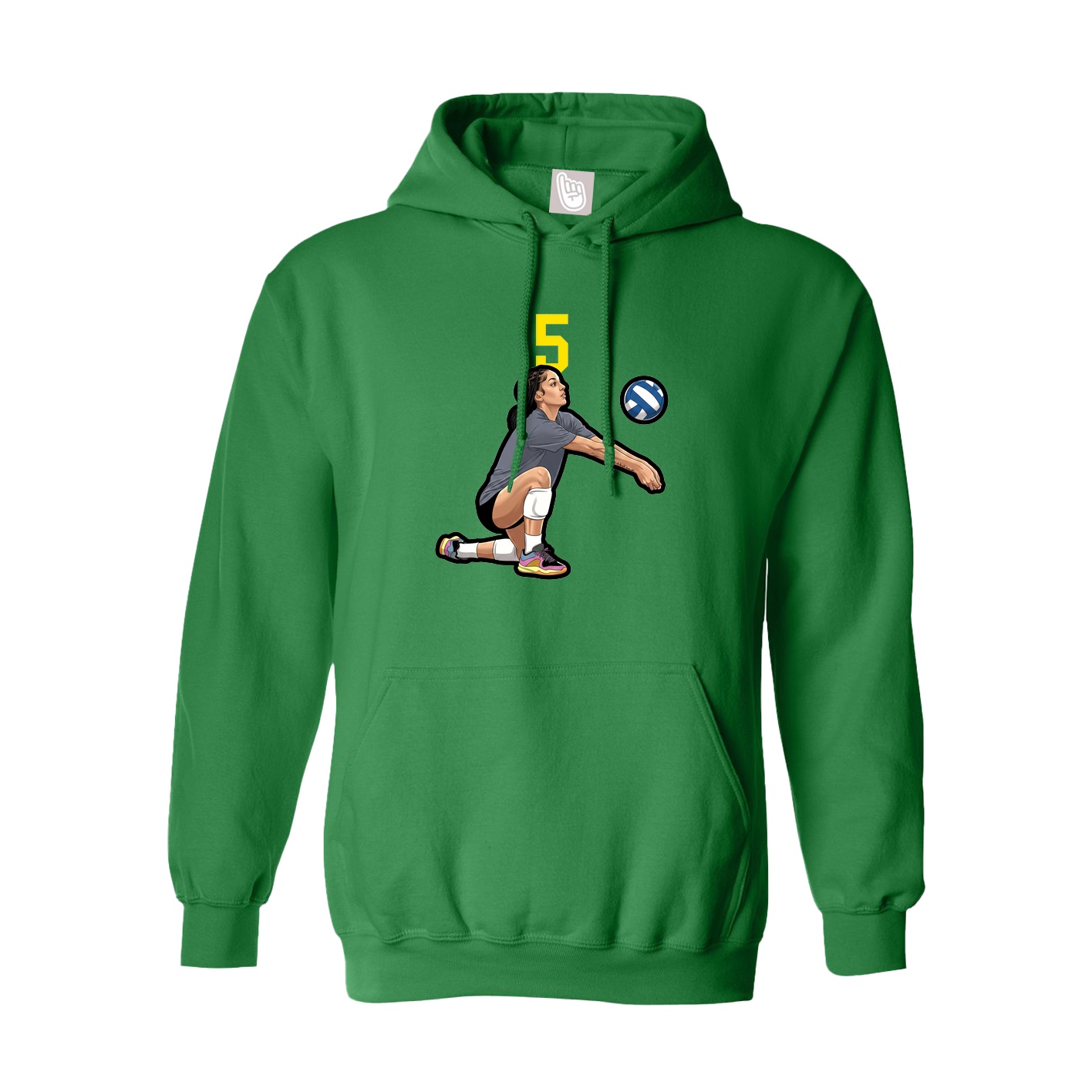 Hoodie — Number Top in Green