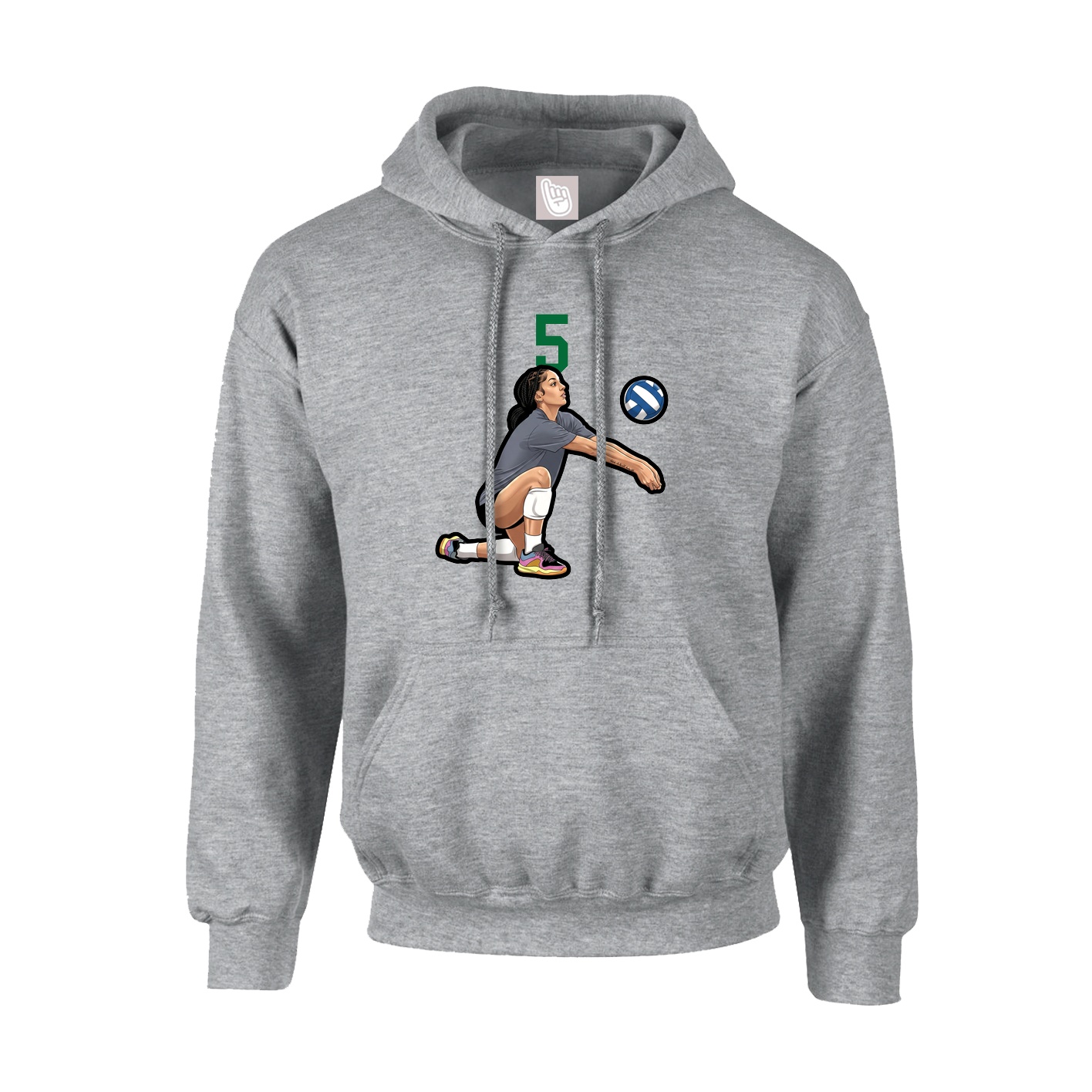 Hoodie — Number Top in Grey