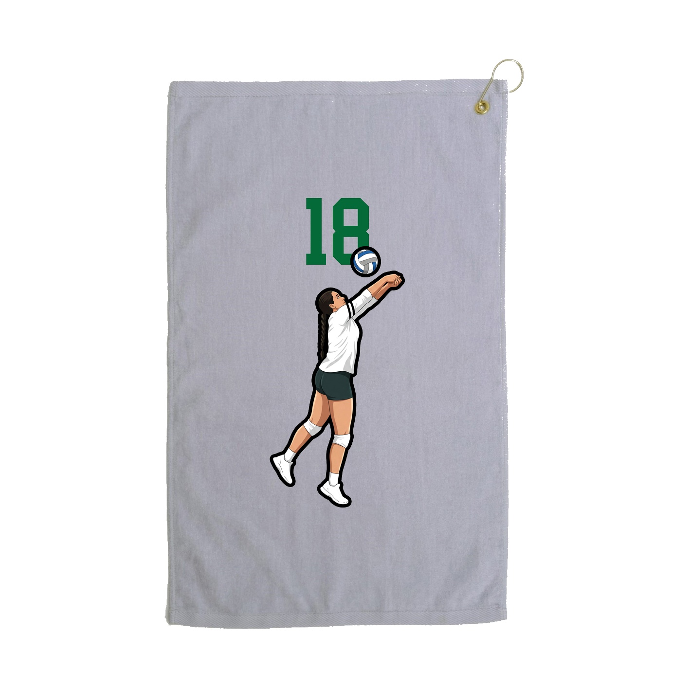 Golf Towel — Number Top in Grey