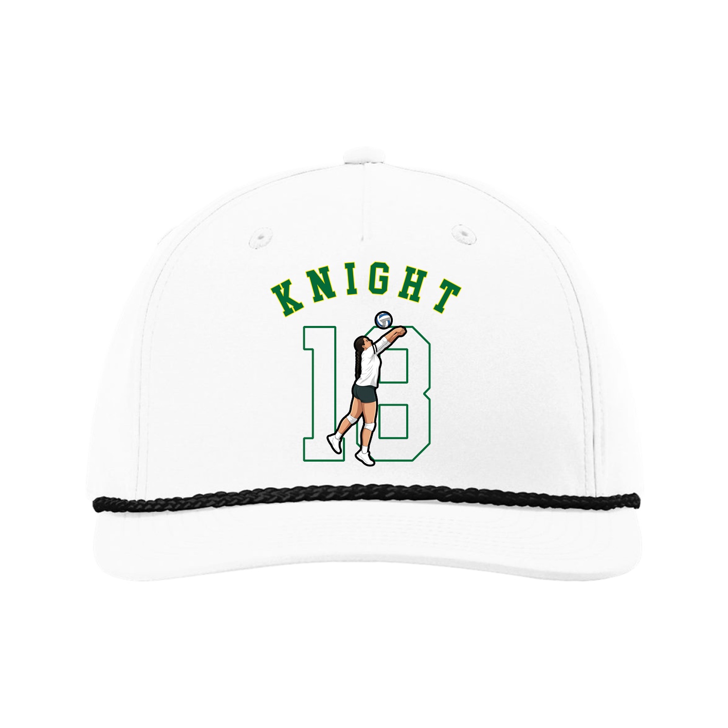 Five-Panel Classic Rope Cap — Shirsey Arch in White