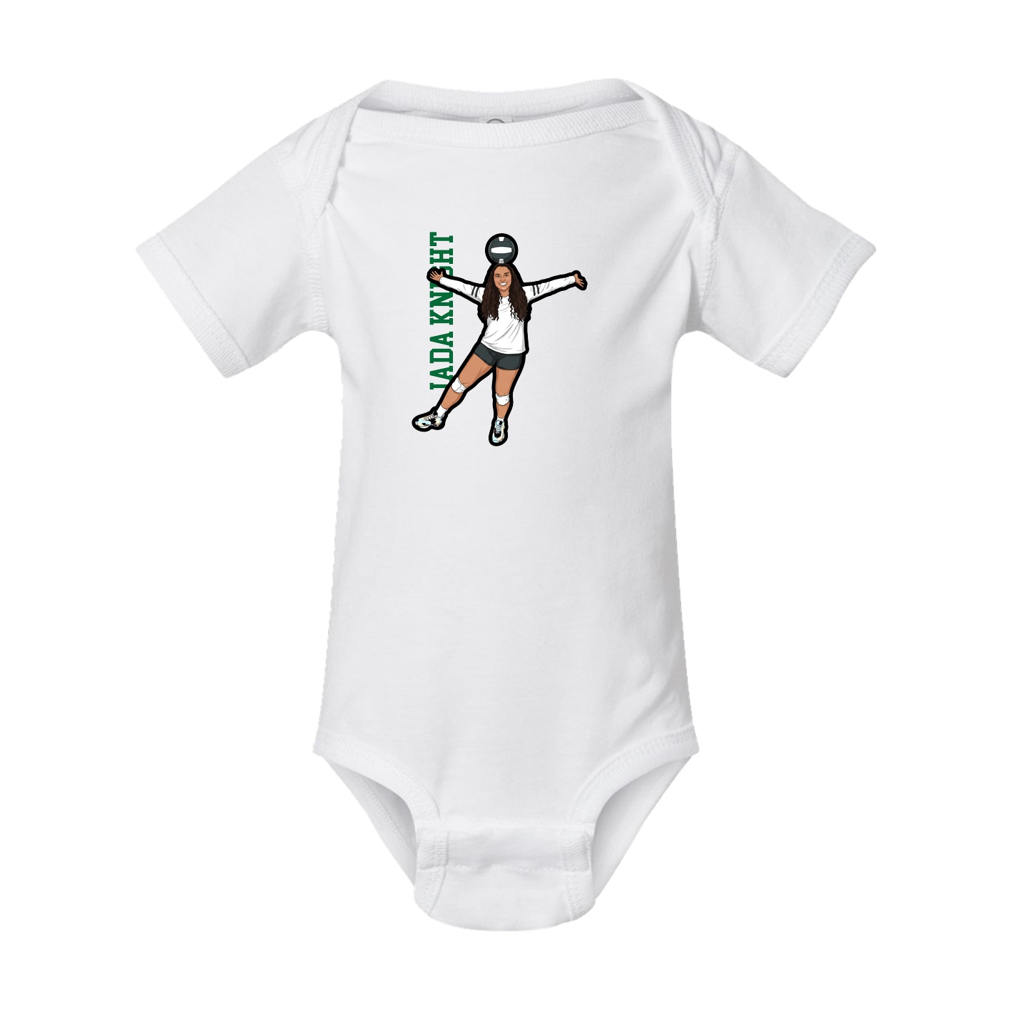 Baby Onesie — Name Vertical in White