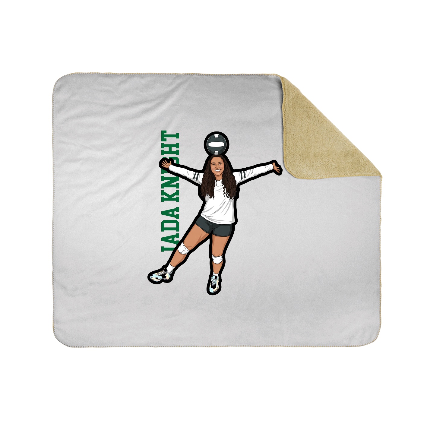 Throw Blanket — Name Vertical in White