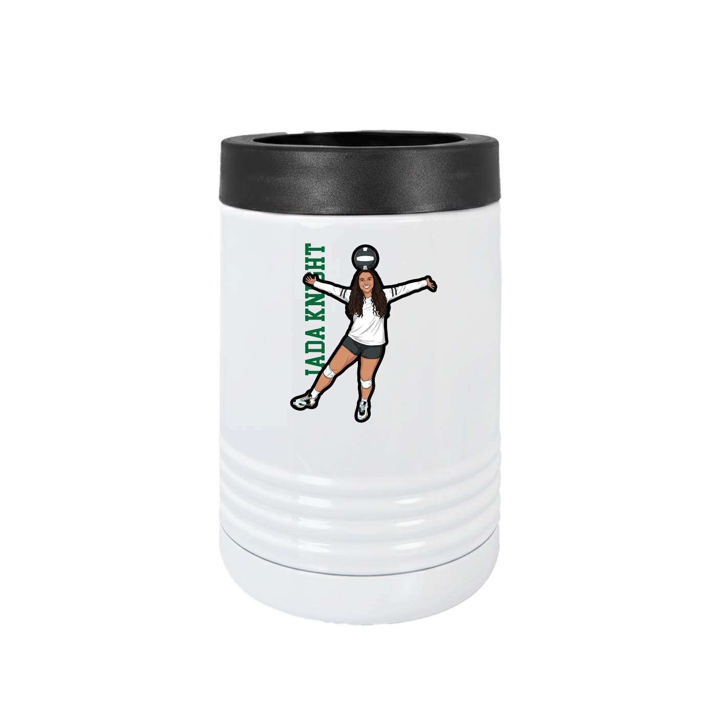 Beverage Holder — Name Vertical in White