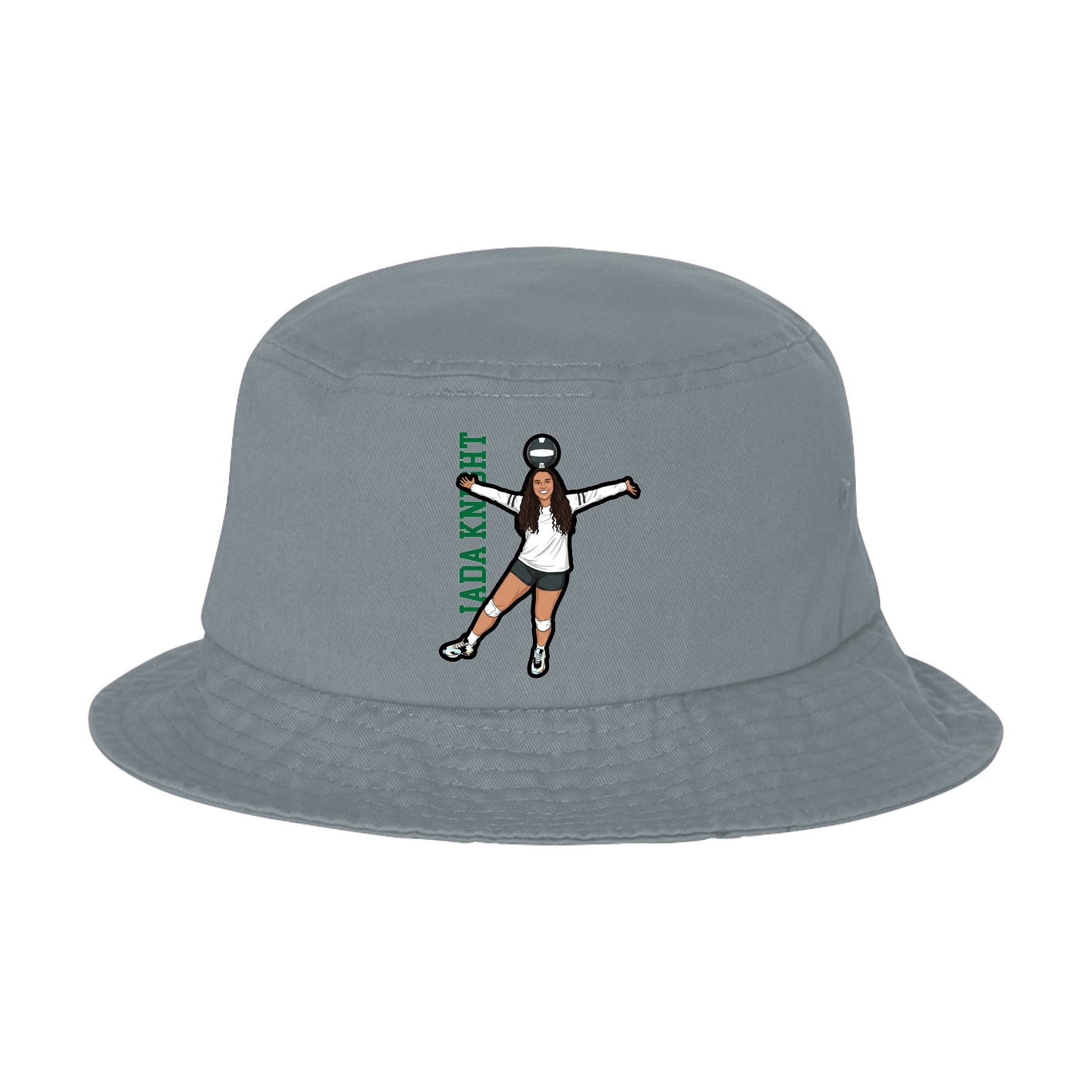 Bucket Cap — Name Vertical in Grey