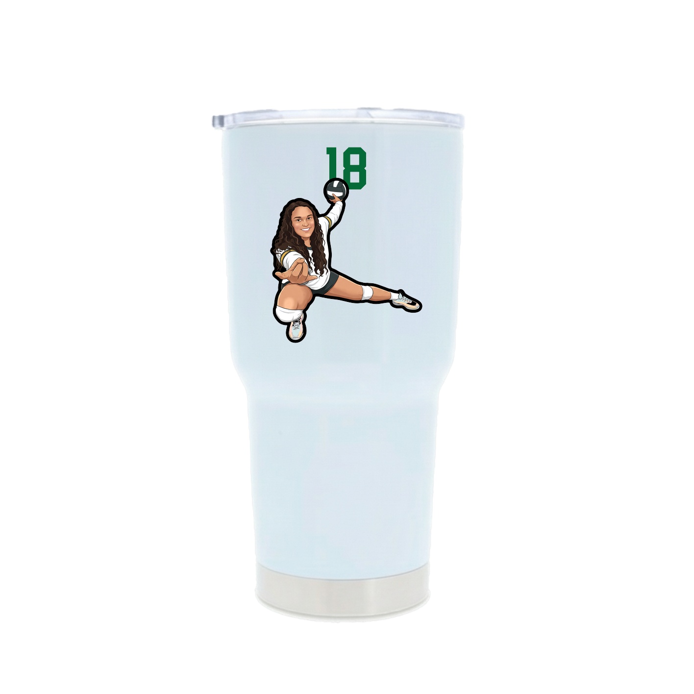 30oz Stainless Steel Tumbler — Number Top in White