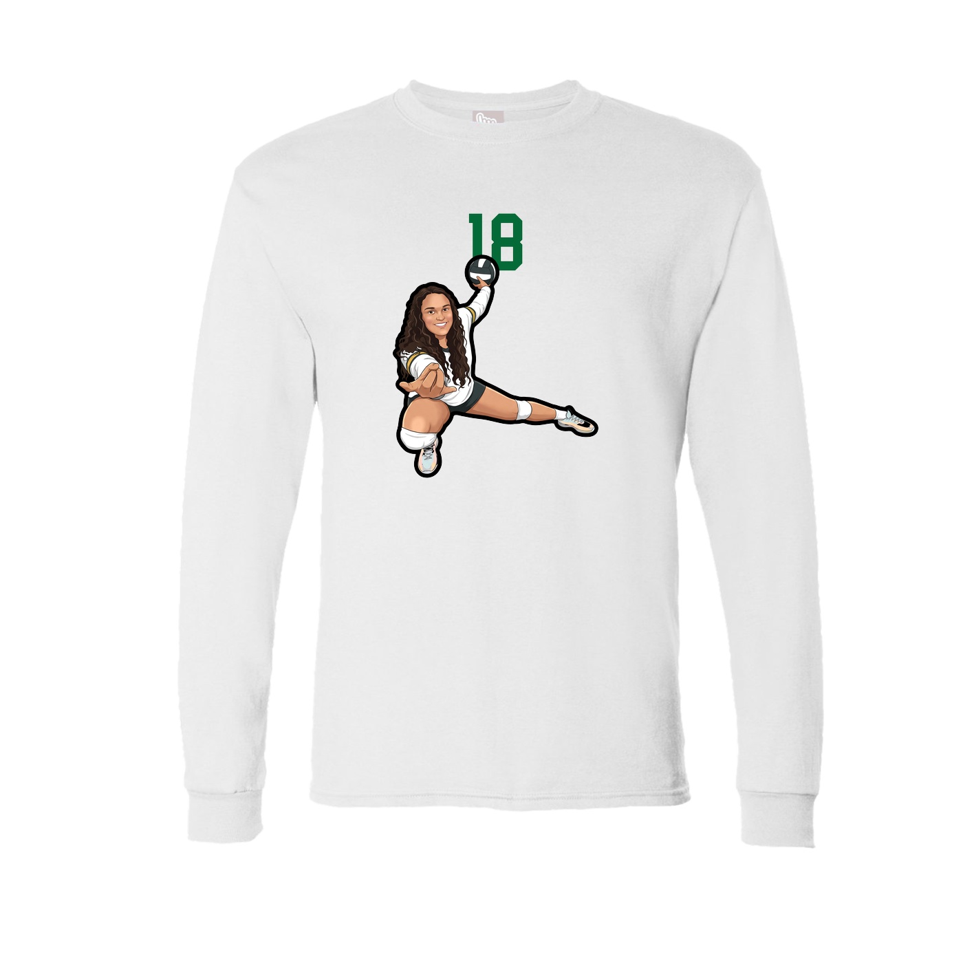 Long Sleeve Tee — Number Top in White