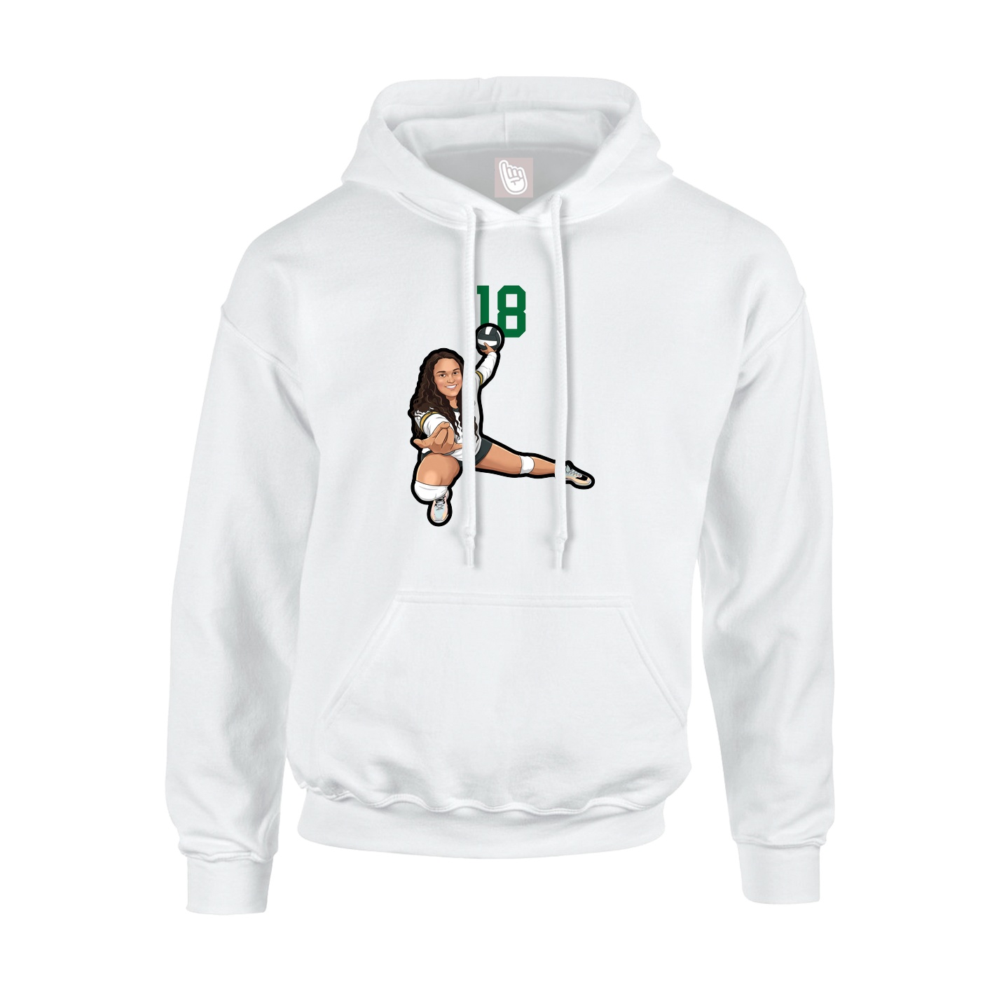 Hoodie — Number Top in White