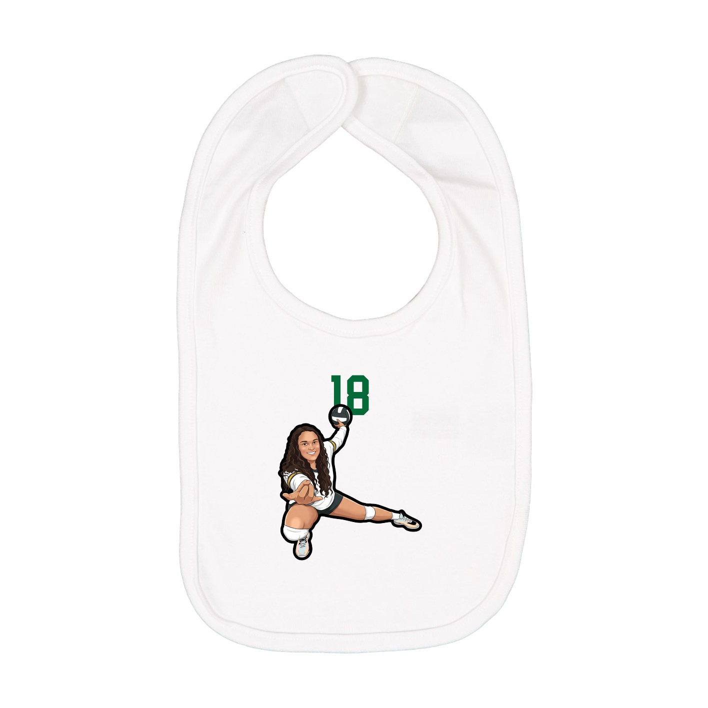 Infant Bib — Number Top in White